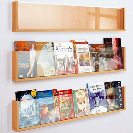 Book & Magazine Wall Display - Beech Wood Effect